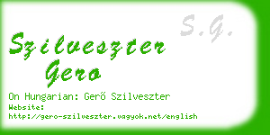 szilveszter gero business card